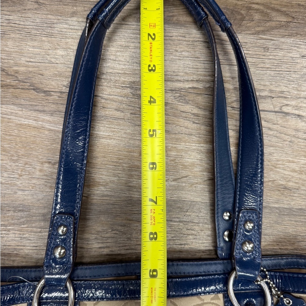 Coach Monogram Beige/Blue Vintage Handbag - Picture 3 of 6